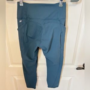 Fabletics Dusty Teal On-The-Go PowerHold High-Waisted Capri Legging - Size 2